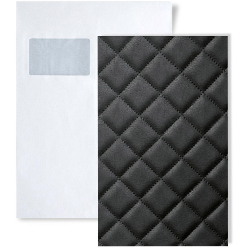 

1 PIEZA DE MUESTRA S-15029-SA ROMBO 40 NERO Leather Collection | Muestra panel de pared en tamaño aprox DIN A4 - Wallface