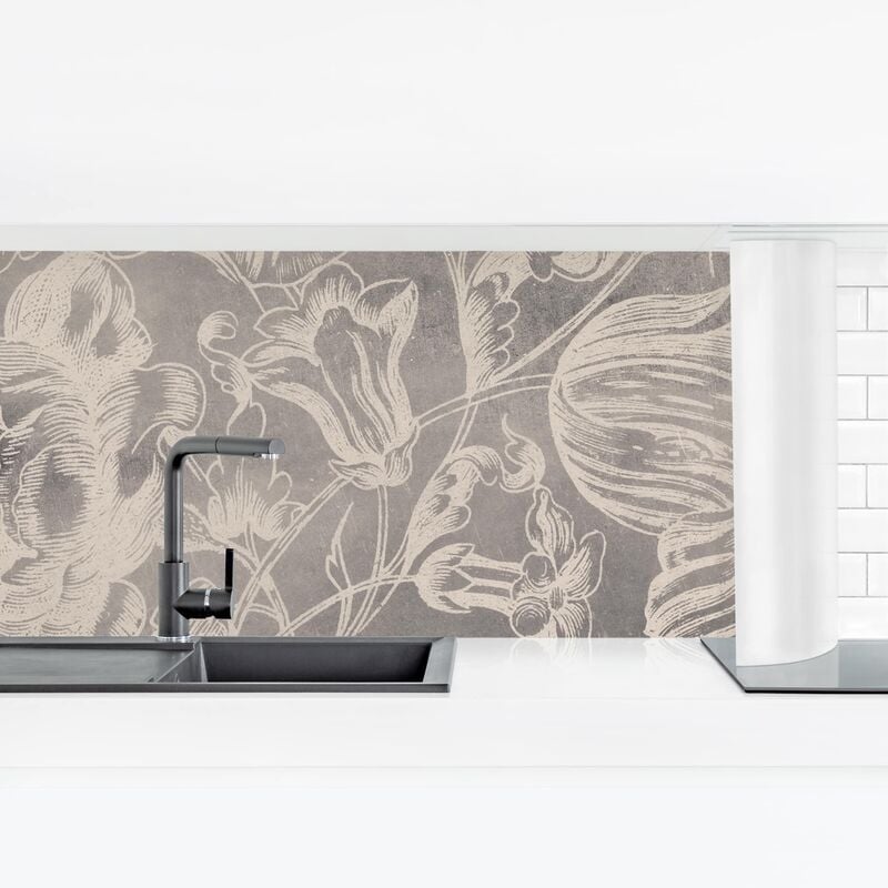 

Revestimiento pared cocina - Aged Floral I Dimensión LxA: 90cm x 315cm Material: Magnético