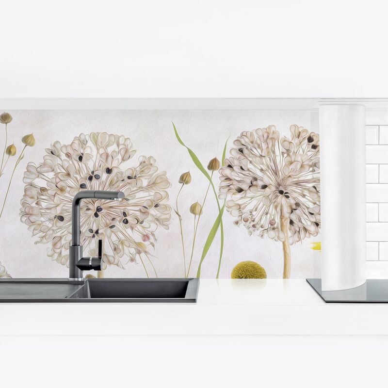 

Revestimiento pared cocina - Allium And Helenium Illustration Dimensión LxA: 70cm x 245cm Material: Premium