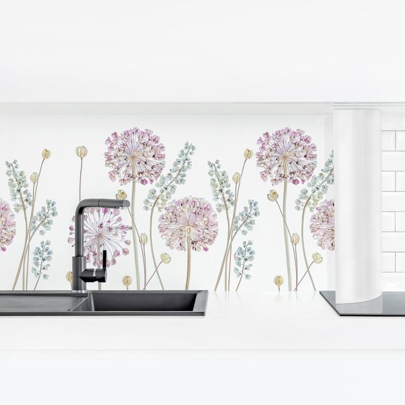 

Revestimiento pared cocina - Allium Illustration II Dimensión LxA: 90cm x 315cm Material: Premium