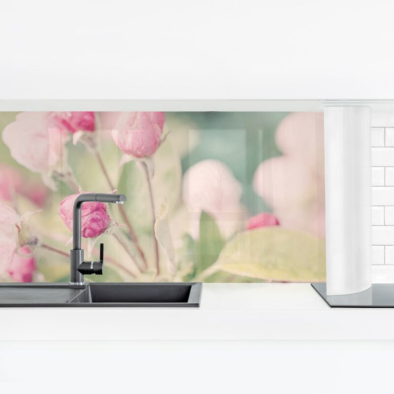 

Revestimiento pared cocina - Apple Blossom Pink Bokeh Dimensión LxA: 100cm x 350cm Material: Smart