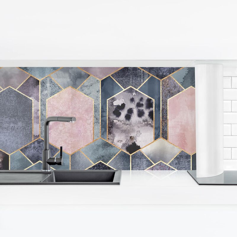 

Revestimiento pared cocina - Art Deco Marble Gold Dimensión LxA: 50cm x 175cm Material: Magnético