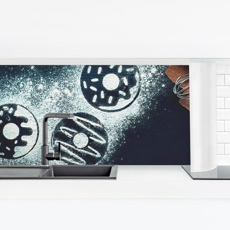 

Revestimiento pared cocina - Baking Recipe Donuts Dimensión LxA: 90cm x 315cm Material: Magnético