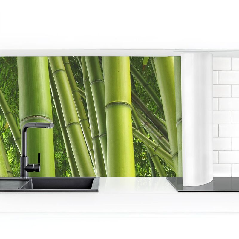 

Revestimiento pared cocina - Bamboo Trees No.1 Dimensión LxA: 100cm x 150cm Material: Smart