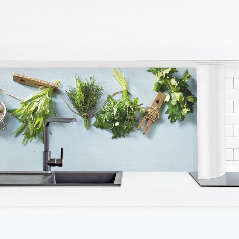 

Revestimiento pared cocina - Bundled Herbs Dimensión LxA: 40cm x 140cm Material: Magnético