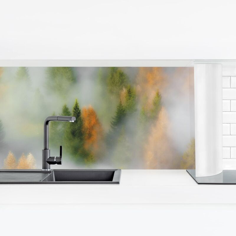 

Revestimiento pared cocina - Cloud Forest In Autumn Dimensión LxA: 90cm x 315cm Material: Magnético