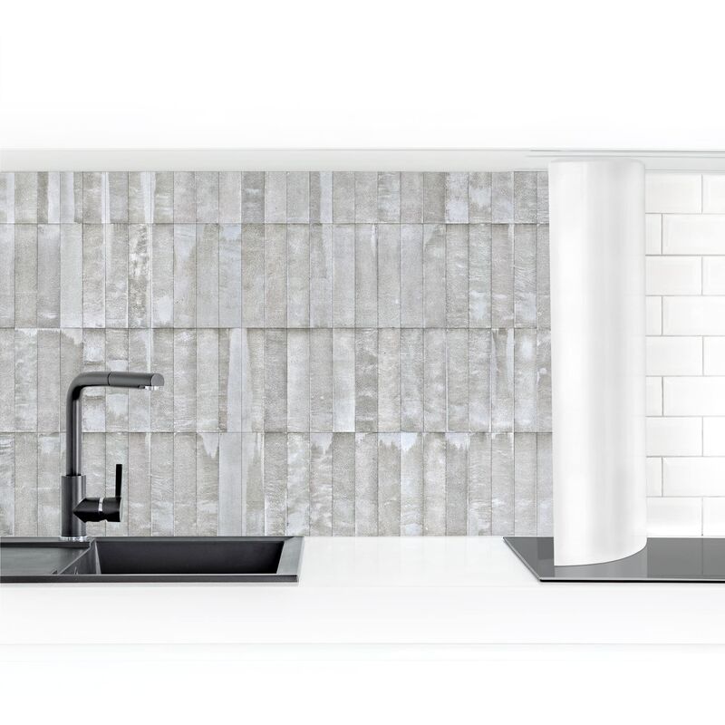 Revestimiento pared cocina - Concrete Tile Wallpaper Dimensión LxA: 60cm x 200cm Material: Magnético