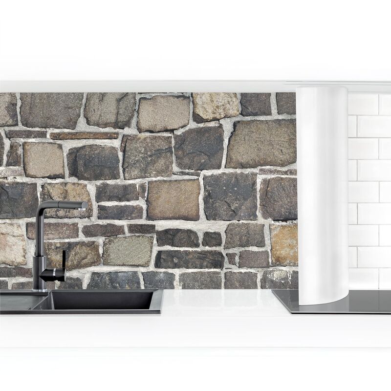 

Revestimiento pared cocina - Crushed Stone Wallpaper Stone Wall Dimensión LxA: 60cm x 350cm Material: Smart