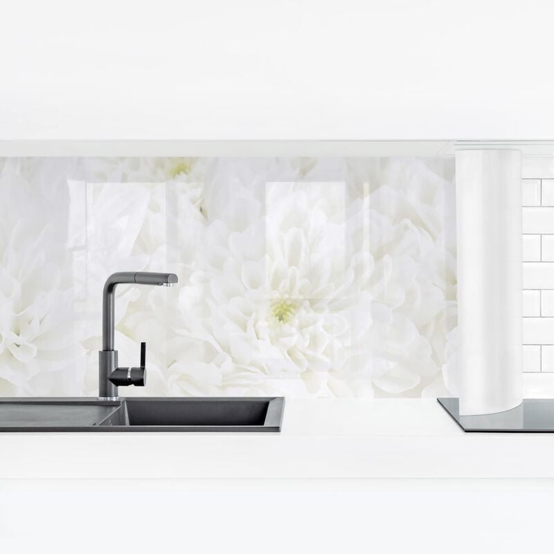 

Bilderwelten - Revestimiento pared cocina - Dahlias Sea Of Flowers White Dimensión LxA: 80cm x 280cm Material: Magnético