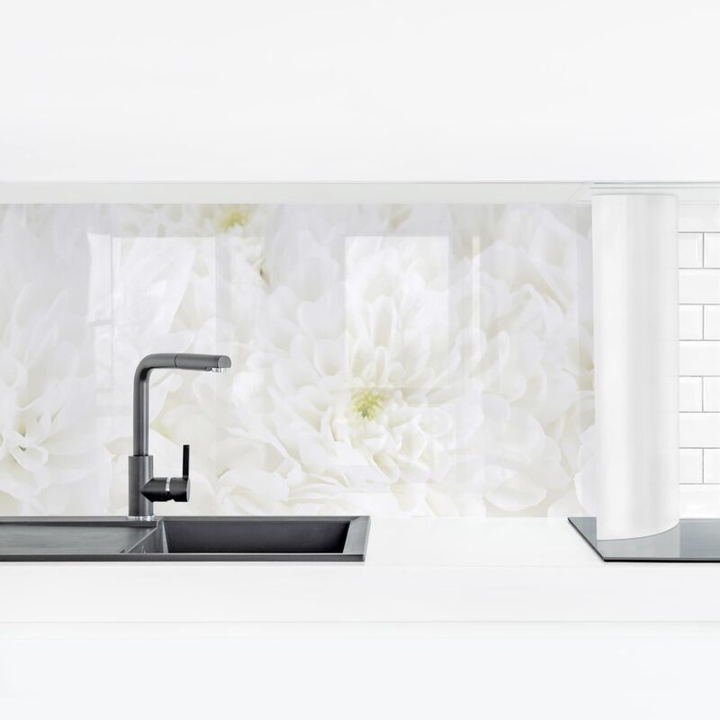 

Bilderwelten - Revestimiento pared cocina - Dahlias Sea Of Flowers White Dimensión LxA: 50cm x 175cm Material: Magnético