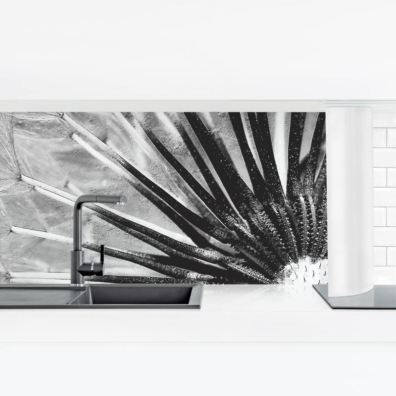 

Revestimiento pared cocina - Dandelion Black & White Dimensión LxA: 70cm x 245cm Material: Premium