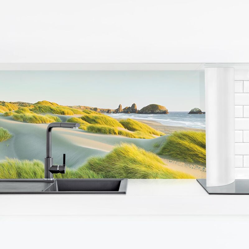 

Revestimiento pared cocina - Dunes And Grasses At The Sea Dimensión LxA: 50cm x 175cm Material: Smart