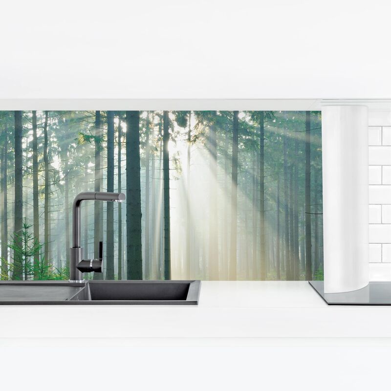 

Revestimiento pared cocina - Enlightened Forest Dimensión LxA: 90cm x 315cm Material: Magnético