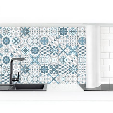 Revestimiento pared cocina - Geometric Tiles Mix Blue Gray