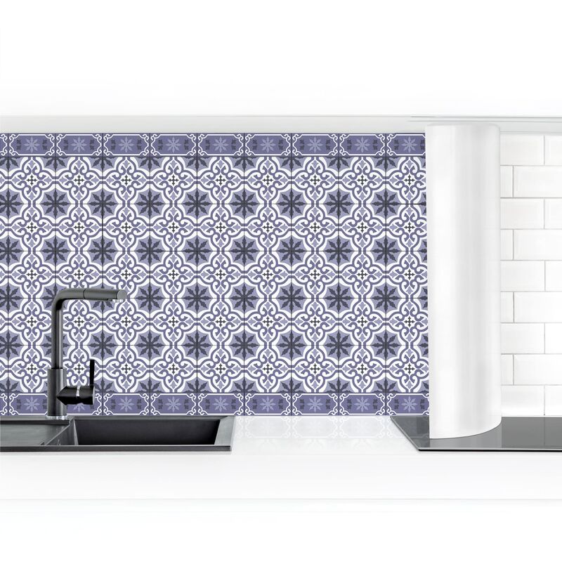 

Revestimiento pared cocina - Geometric Tiles Mix Cross Violet Dimensión LxA: 80cm x 300cm Material: Magnético
