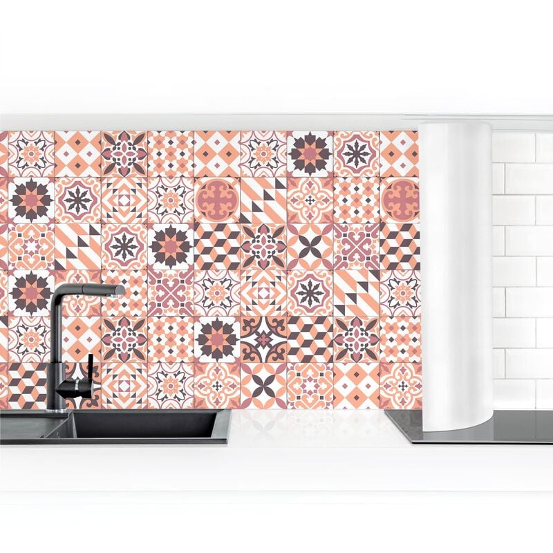 

Revestimiento pared cocina - Geometric Tiles Mix Orange Dimensión LxA: 100cm x 200cm Material: Premium