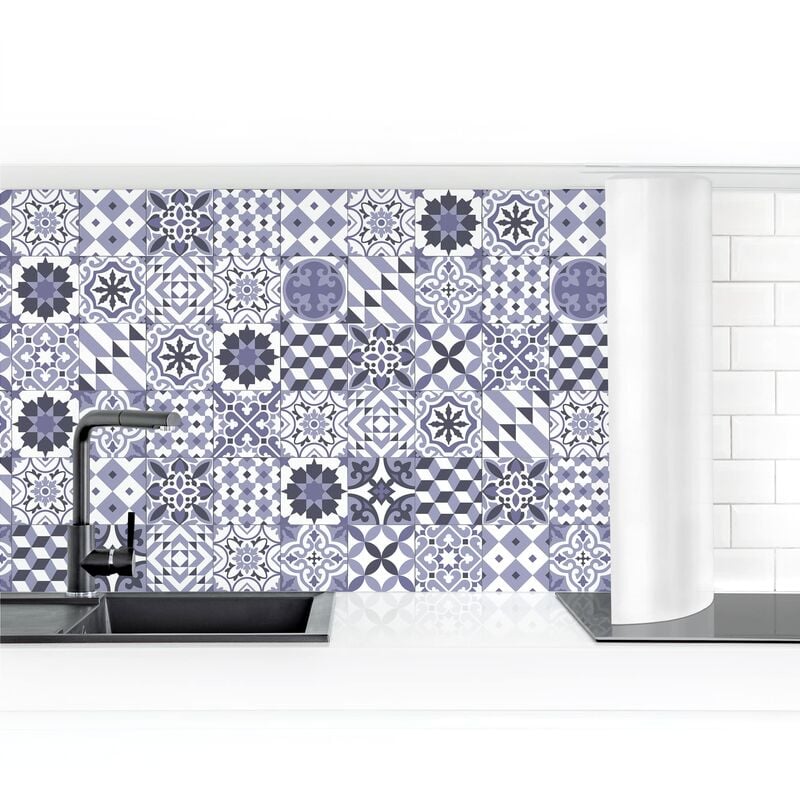 

Revestimiento pared cocina - Geometric Tiles Mix Violet Dimensión LxA: 70cm x 150cm Material: Premium