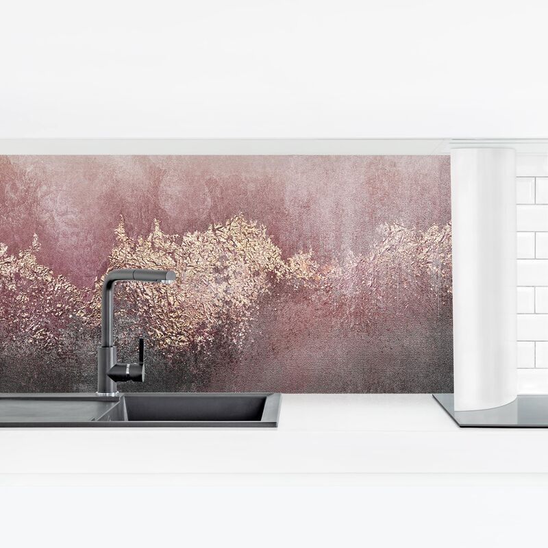 

Bilderwelten - Revestimiento pared cocina - Golden Dawn Pink Dimensión LxA: 80cm x 280cm Material: Magnético