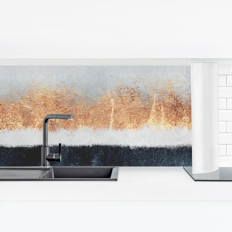 

Revestimiento pared cocina - Golden Horizon Watercolor Dimensión LxA: 60cm x 210cm Material: Magnético