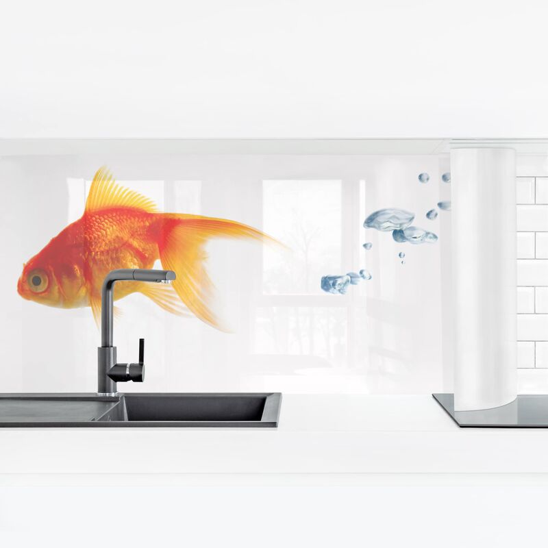 

Revestimiento pared cocina - Goldfish Dimensión LxA: 90cm x 315cm Material: Premium