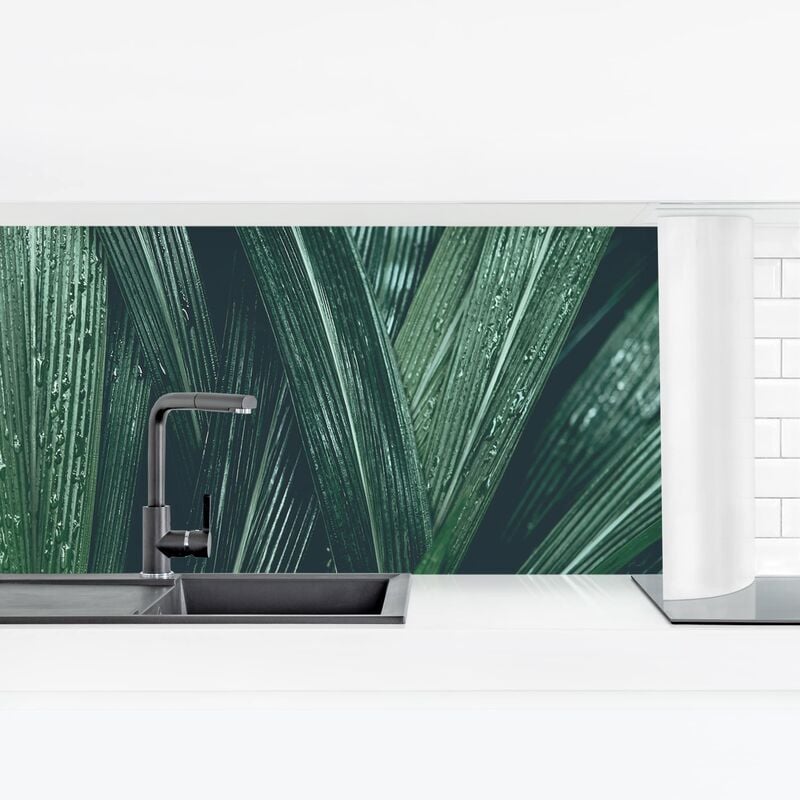 

Revestimiento pared cocina - Green Palm Leaves Dimensión LxA: 60cm x 210cm Material: Premium