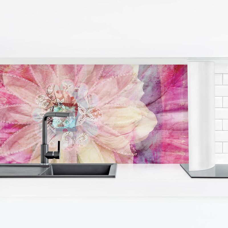 

Revestimiento pared cocina - Grunge Flower Dimensión LxA: 80cm x 280cm Material: Premium