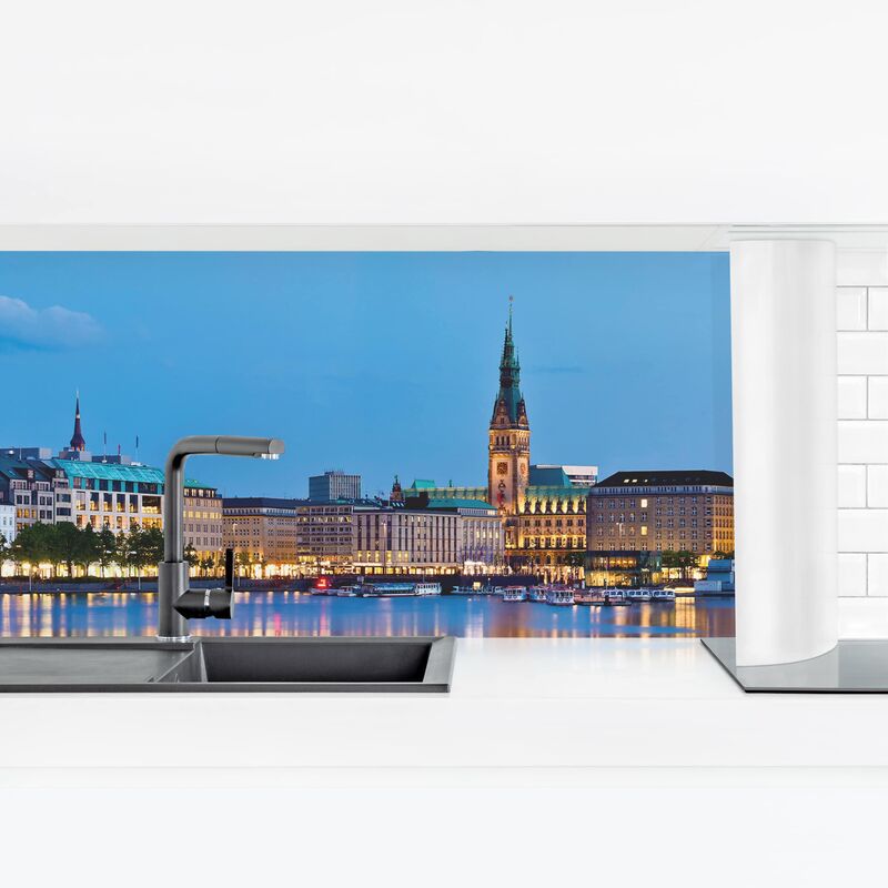 

Revestimiento pared cocina - Hamburg Skyline Dimensión LxA: 90cm x 315cm Material: Smart