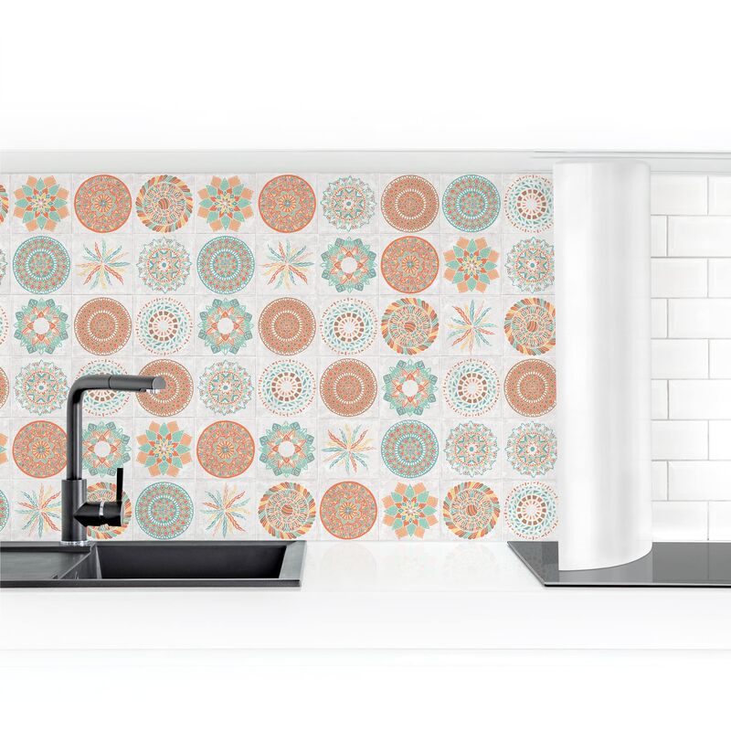 

Bilderwelten - Revestimiento pared cocina - Hand Painted Mandala Pattern Dimensión LxA: 90cm x 100cm Material: Smart