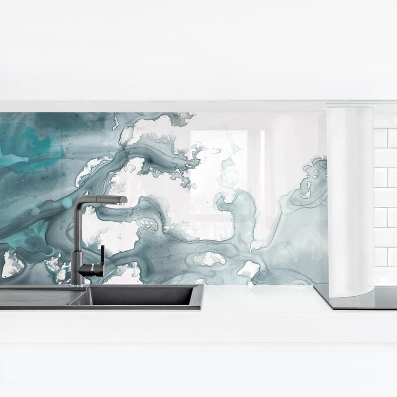 

Revestimiento pared cocina - Indigo Tempest I Dimensión LxA: 100cm x 350cm Material: Premium