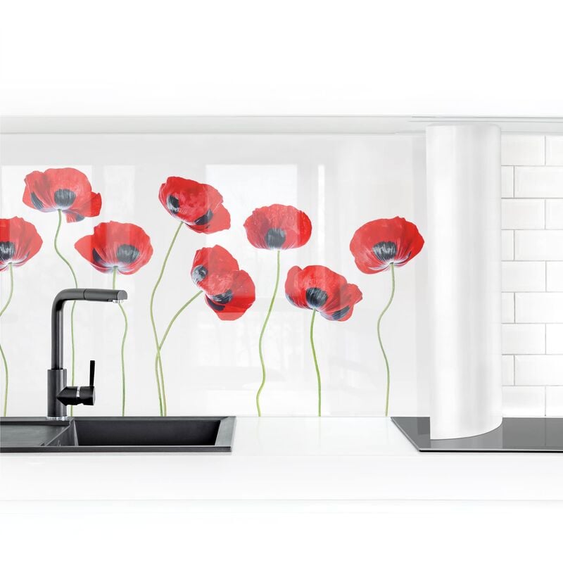 

Revestimiento pared cocina - Ladybug Poppies I Dimensión LxA: 60cm x 200cm Material: Premium