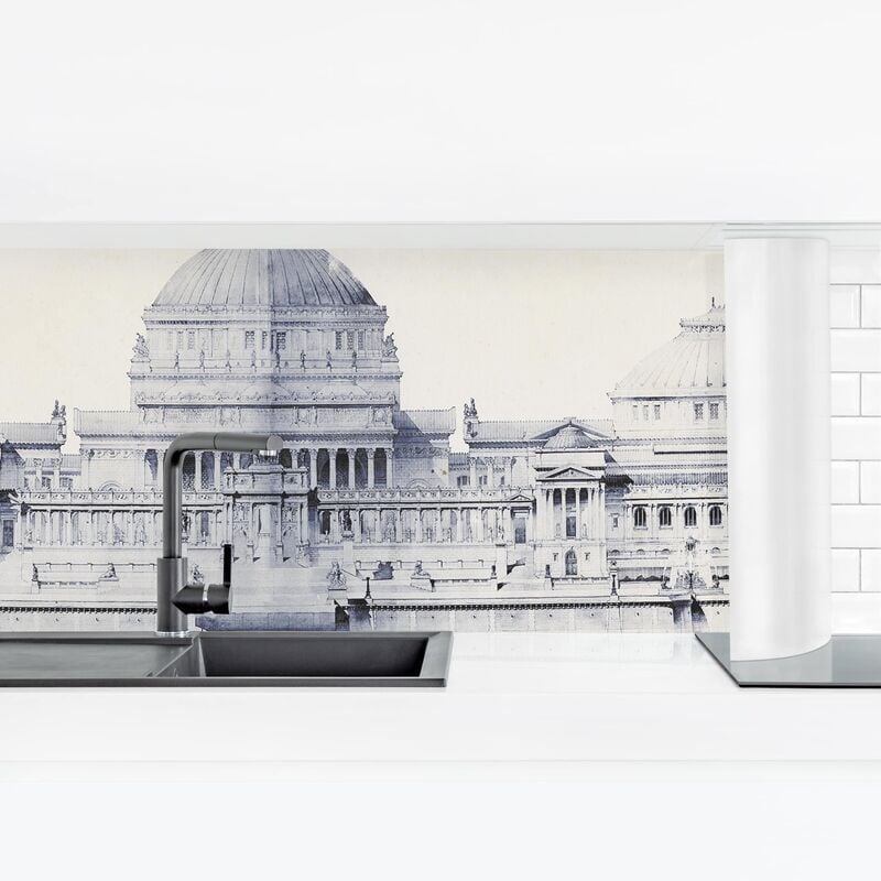 

Revestimiento pared cocina - Les Grand Prix de Rome in Blue I Dimensión LxA: 40cm x 140cm Material: Smart