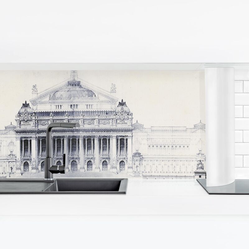 

Revestimiento pared cocina - Les Grand Prix de Rome in Blue II Dimensión LxA: 80cm x 280cm Material: Smart