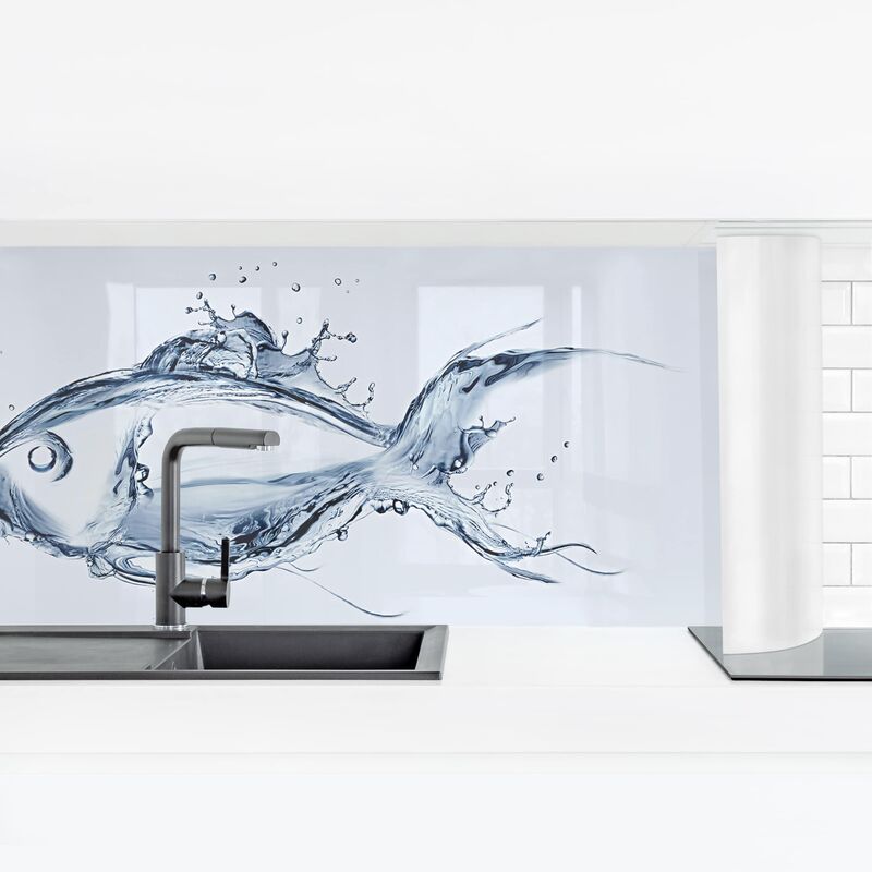 

Revestimiento pared cocina - Liquid Silver Fish II Dimensión LxA: 40cm x 140cm Material: Premium