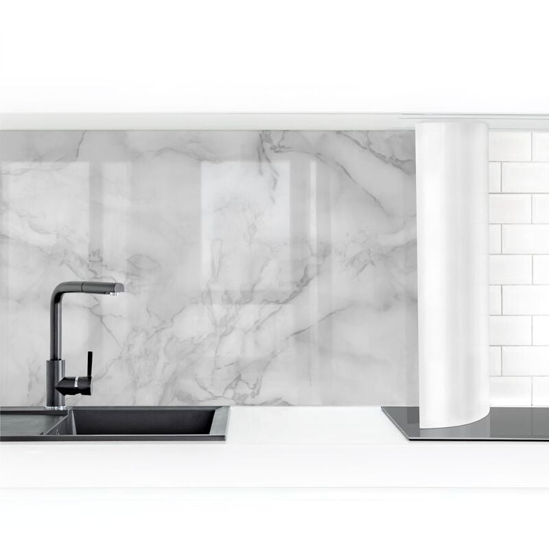 

Bilderwelten - Revestimiento pared cocina - Marble Look Black And White Dimensión LxA: 70cm x 400cm Material: Premium