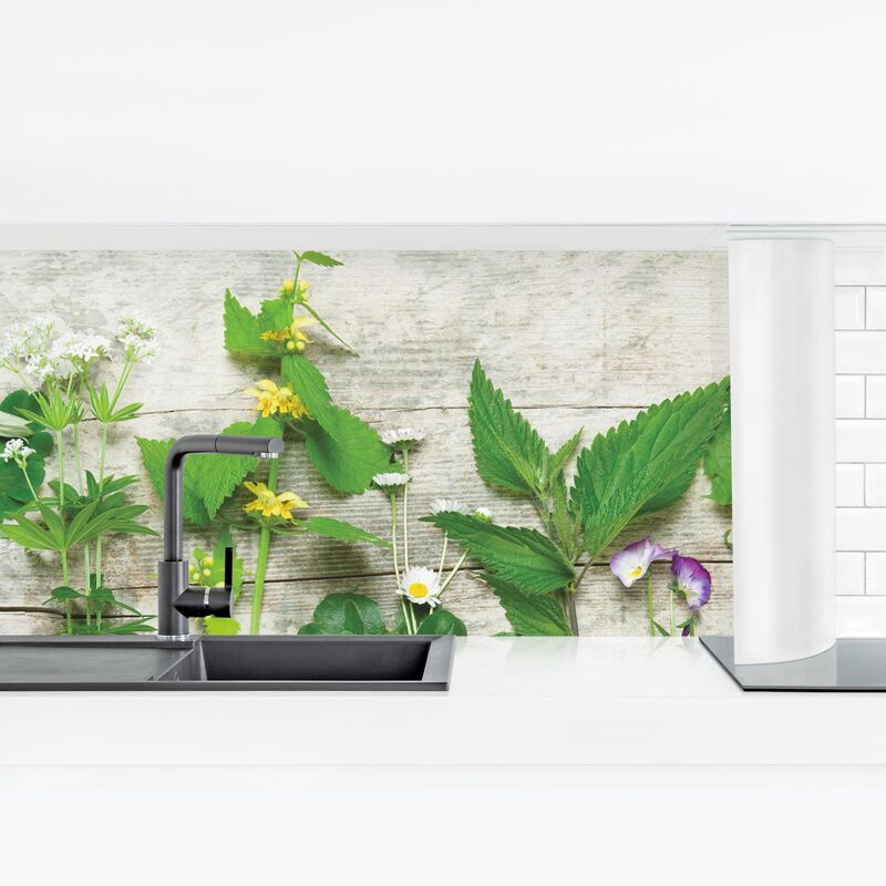 

Revestimiento pared cocina - Medicinal And Wild Herbs Dimensión LxA: 40cm x 140cm Material: Premium