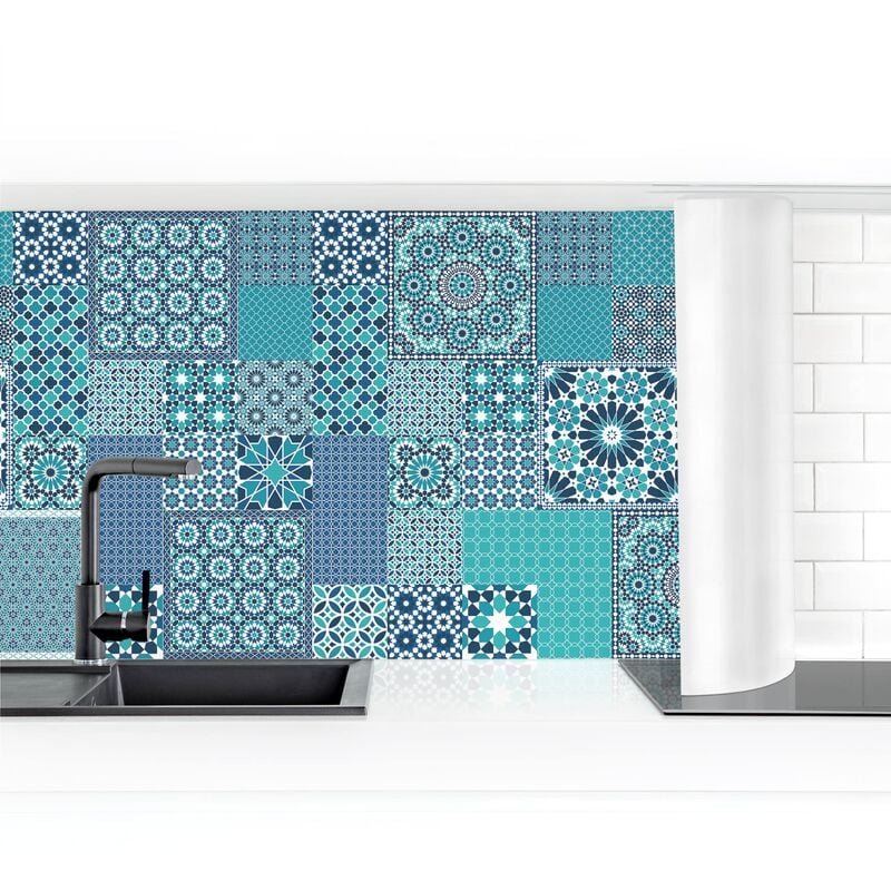 

Revestimiento pared cocina - Moroccan Mosaic Tiles Turquoise Dimensión LxA: 100cm x 350cm Material: Smart