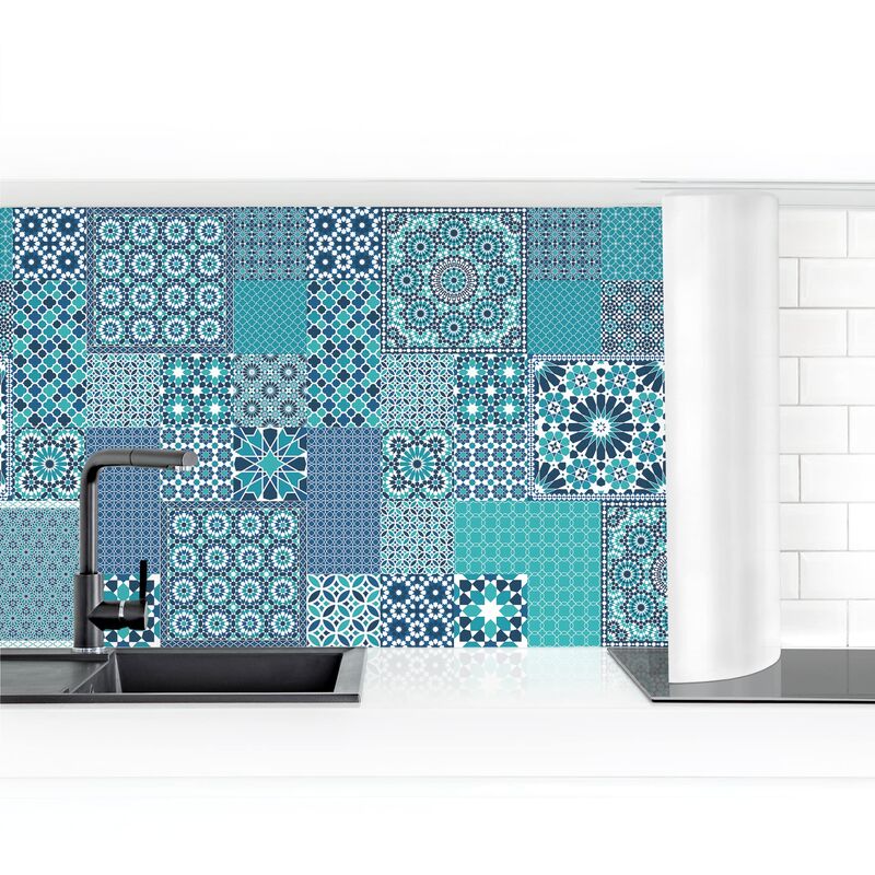 

Revestimiento pared cocina - Moroccan Mosaic Tiles Turquoise Dimensión LxA: 70cm x 150cm Material: Magnético