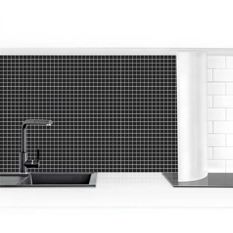 

Revestimiento pared cocina - Mosaic Tiles Black Matt Dimensión LxA: 100cm x 300cm Material: Premium