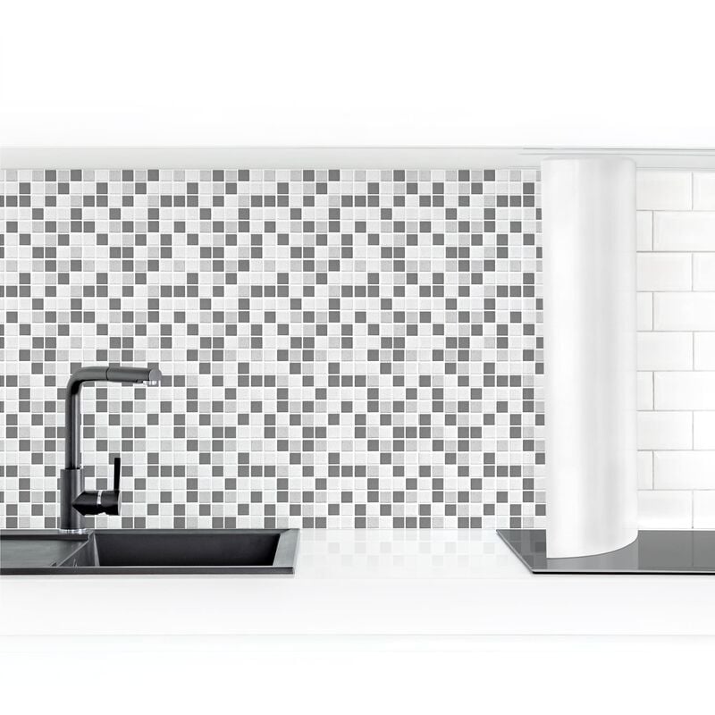 

Revestimiento pared cocina - Mosaic Tiles Gray Dimensión LxA: 100cm x 300cm Material: Smart