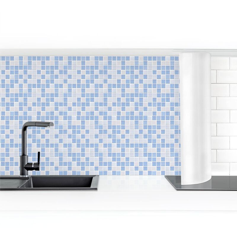 

Revestimiento pared cocina - Mosaic Tiles Light Blue Dimensión LxA: 60cm x 400cm Material: Premium