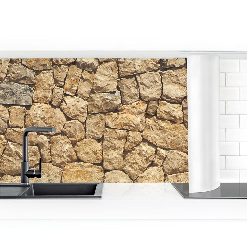 

Revestimiento pared cocina - Old Wall Of Paving Stone Dimensión LxA: 60cm x 400cm Material: Premium