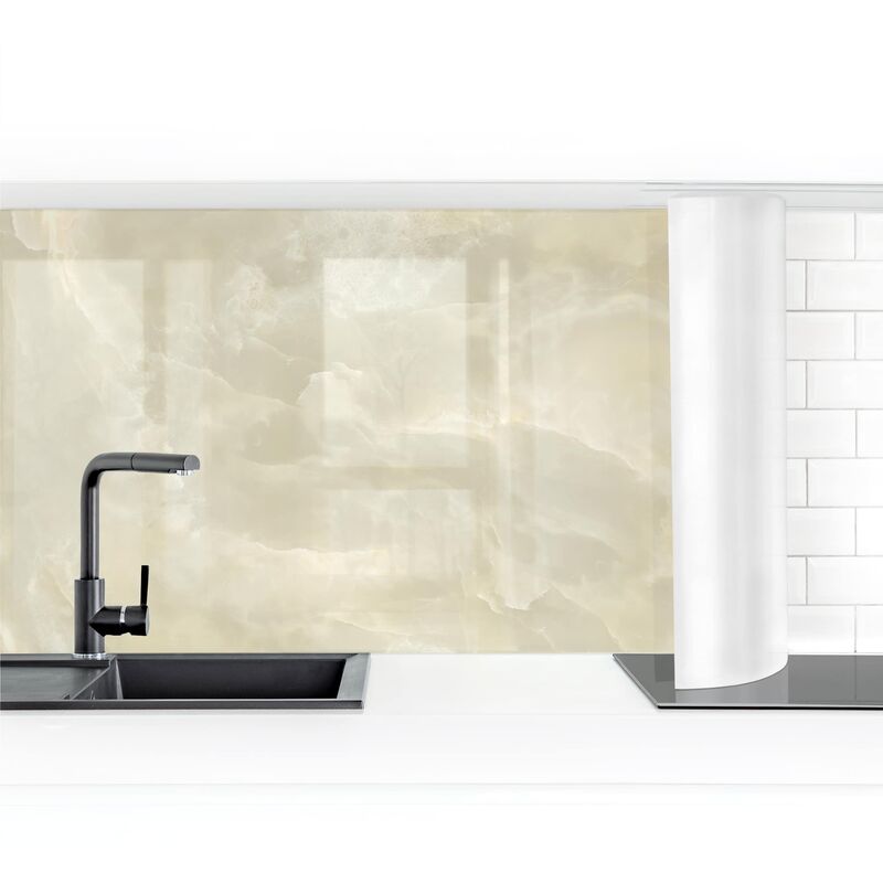 

Revestimiento pared cocina - Onyx Marble Cream Dimensión LxA: 50cm x 50cm Material: Premium