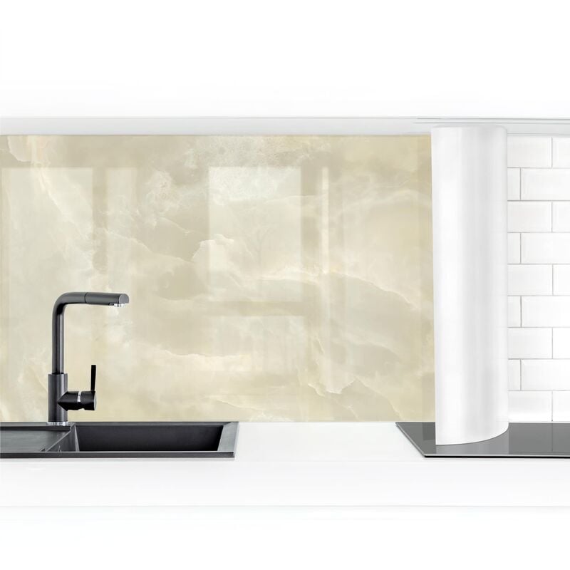 

Revestimiento pared cocina - Onyx Marble Cream Dimensión LxA: 90cm x 300cm Material: Smart
