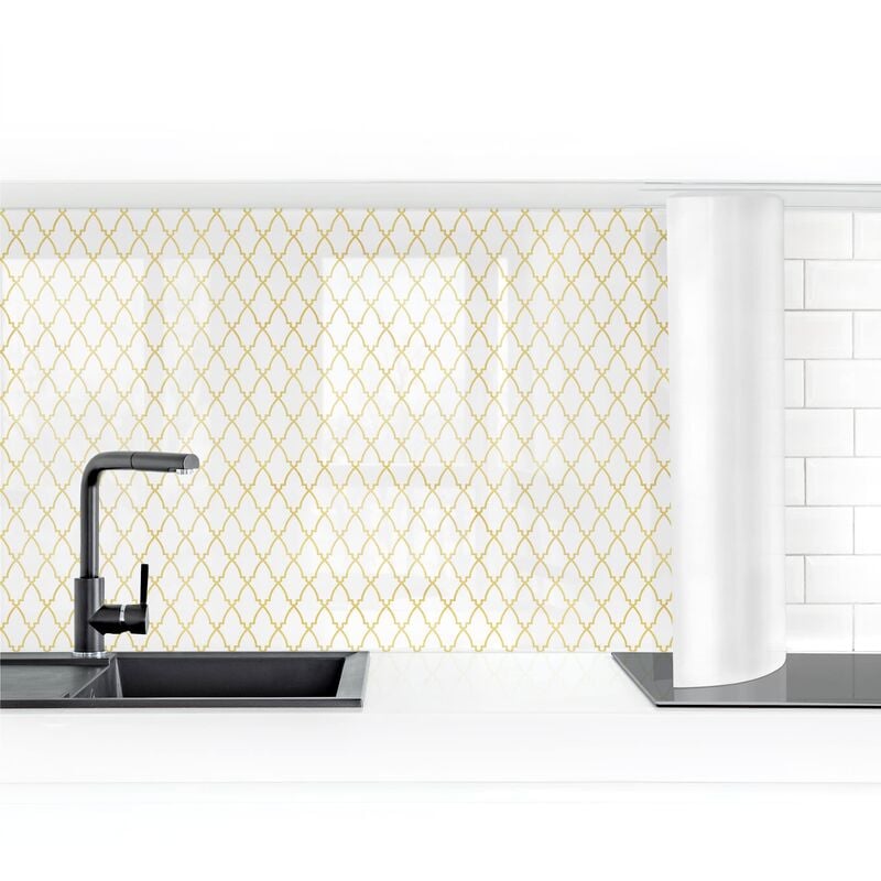 

Revestimiento pared cocina - Oriental Pattern With Golden Ornaments Dimensión LxA: 70cm x 100cm Material: Smart