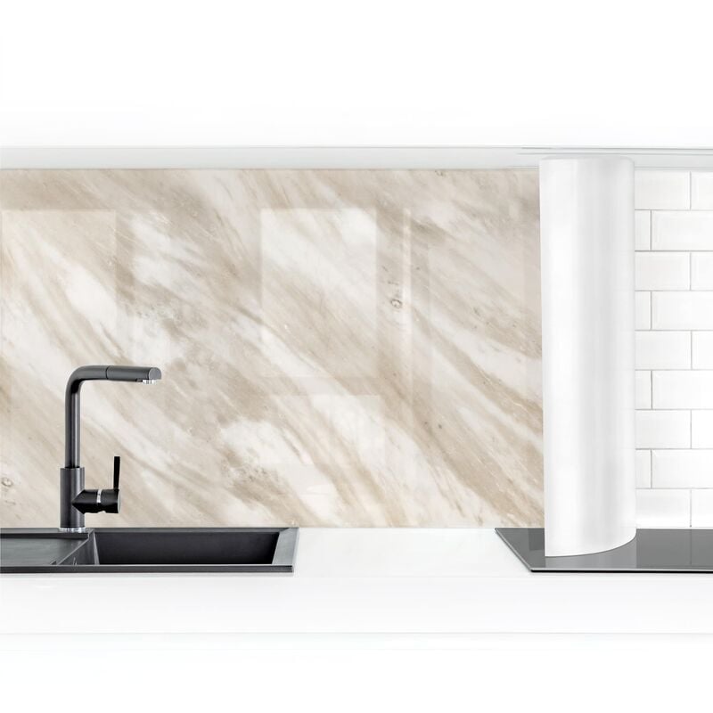 

Revestimiento pared cocina - Palissandro Marble Beige Dimensión LxA: 100cm x 400cm Material: Smart