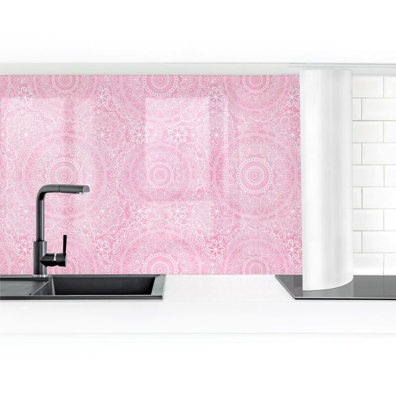 

Revestimiento pared cocina - Pattern Mandala Pink Dimensión LxA: 80cm x 400cm Material: Premium