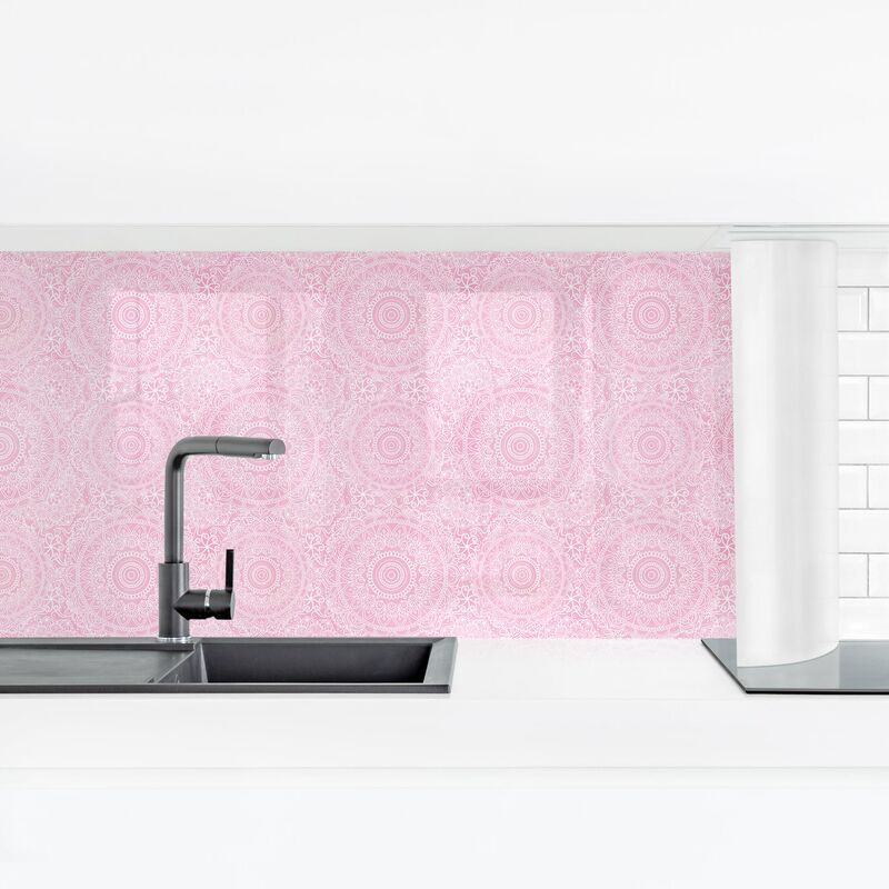 

Revestimiento pared cocina - Pattern Mandala Pink Dimensión LxA: 50cm x 175cm Material: Premium