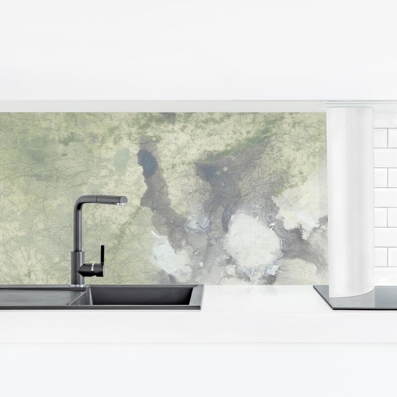 

Revestimiento pared cocina - Peace, Love, Joy I Dimensión LxA: 50cm x 175cm Material: Premium