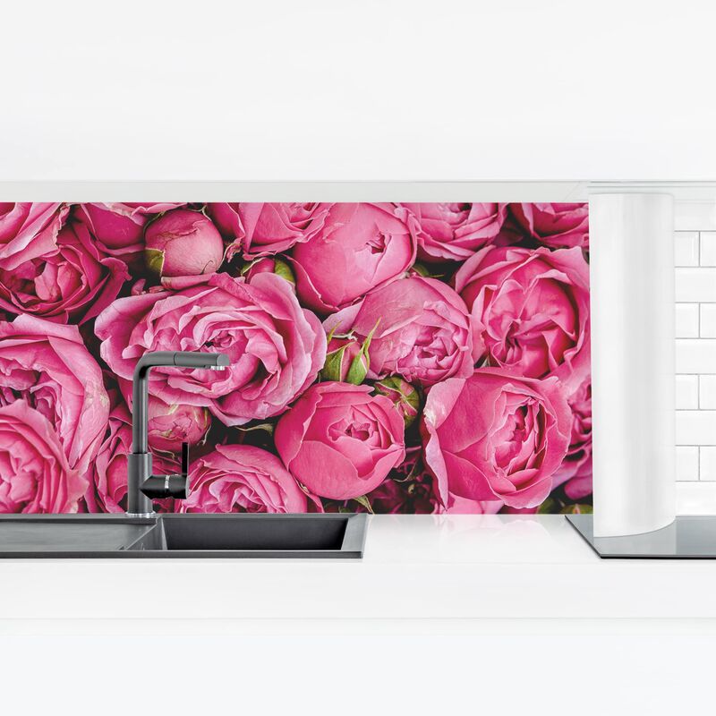 

Revestimiento pared cocina - Pink Peonies Dimensión LxA: 80cm x 280cm Material: Premium