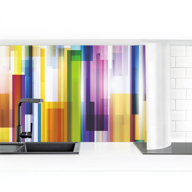 

Revestimiento pared cocina - Rainbow Cubes I Dimensión LxA: 50cm x 200cm Material: Premium